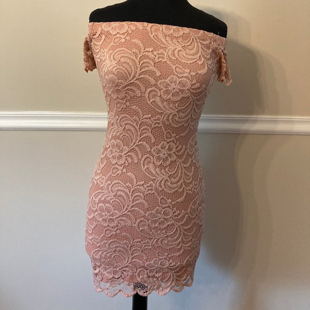 Forever 21 Light Pink Lace Bodycon Dress